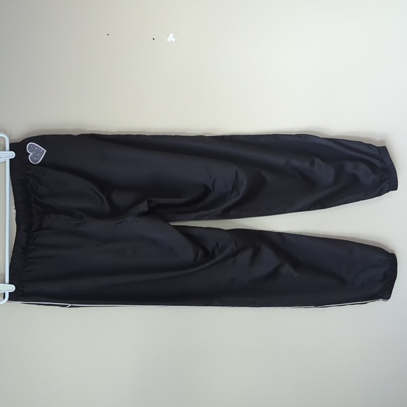 Victoria's Secret Heart Stripe Pajama Pants MEDIUM Black Pink Silky Satiny Feel - Picture 10 of 16